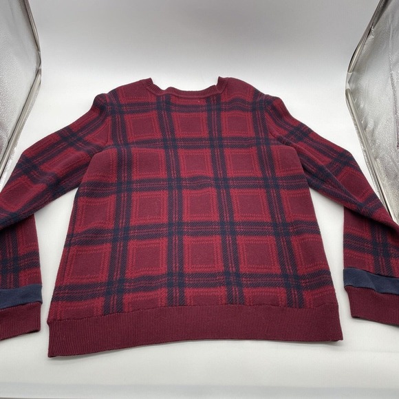 Orvis Red Wool Blend Plaid Crew Neck Sweater Womens Size‎ Small - Picture 5 of 5